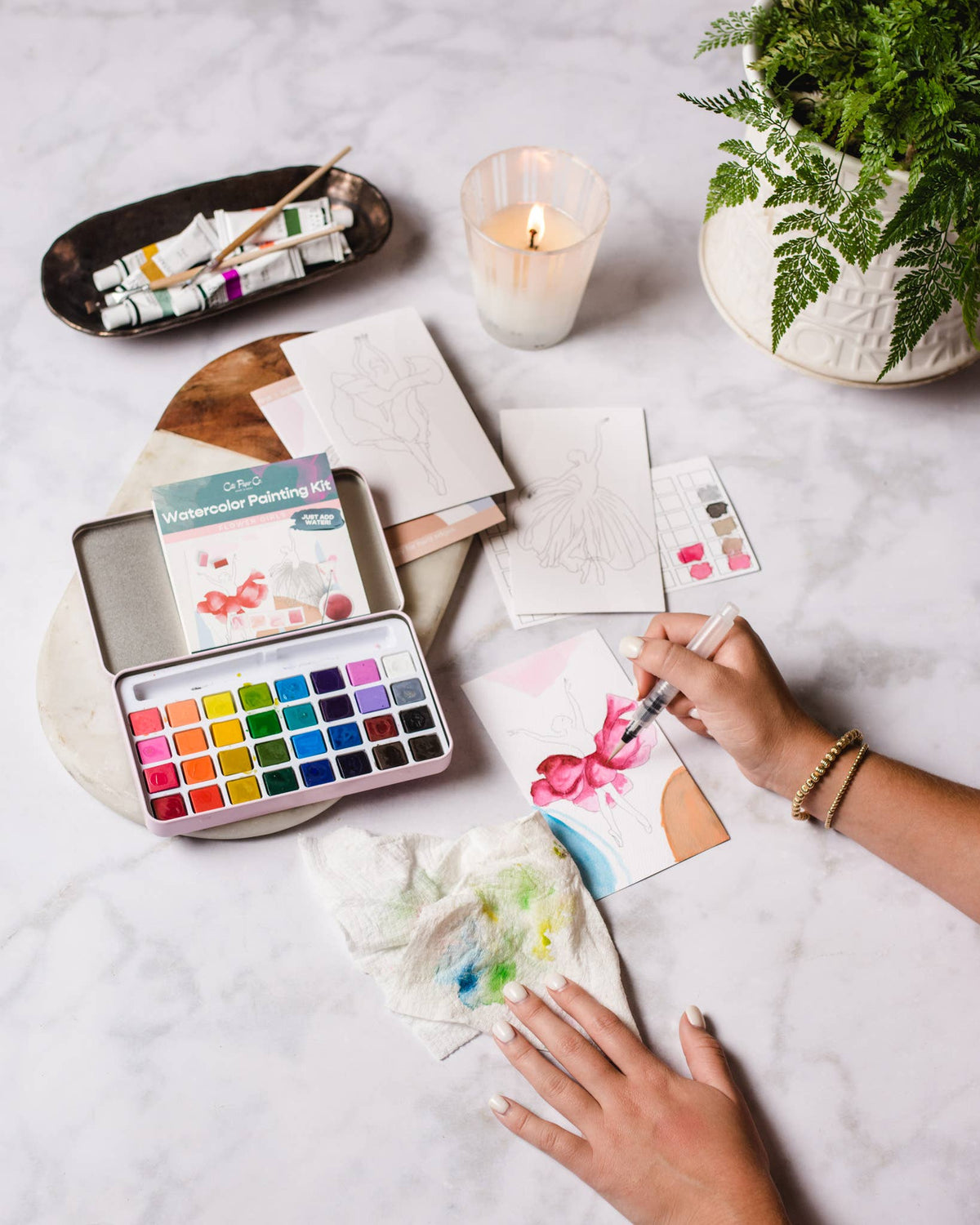 Watercolor Painting Kit - Winter Village