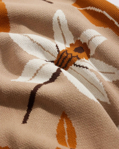 Petals - Knit Throw Blanket - Cotton - Made in USA: Evening Shade in Organic Cotton