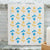Dishcloth with blue and yellow pattern on a kitchen counter