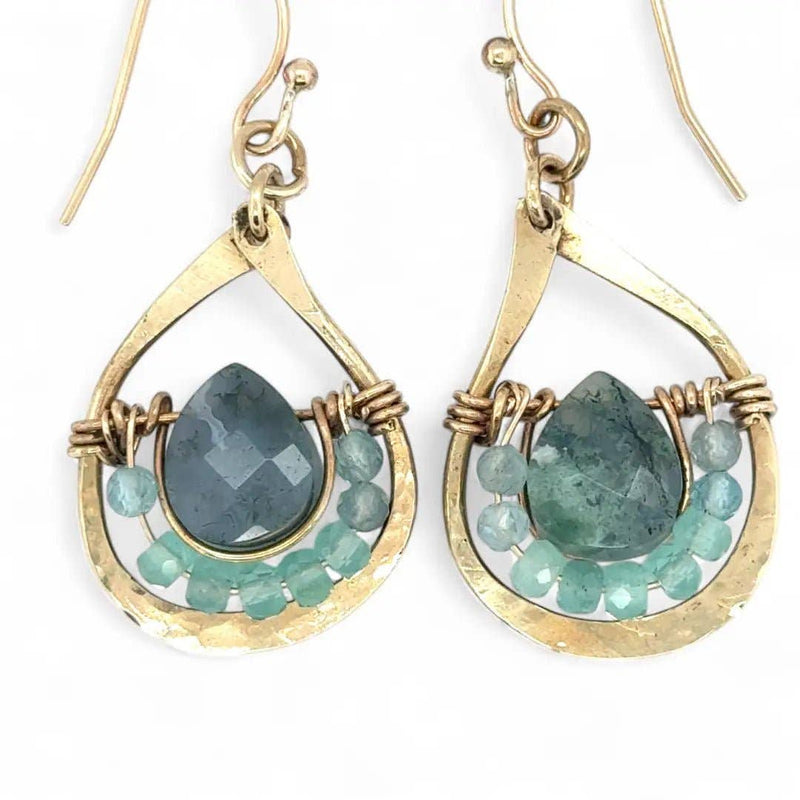 Earrings - Seaweed Moss Agate
