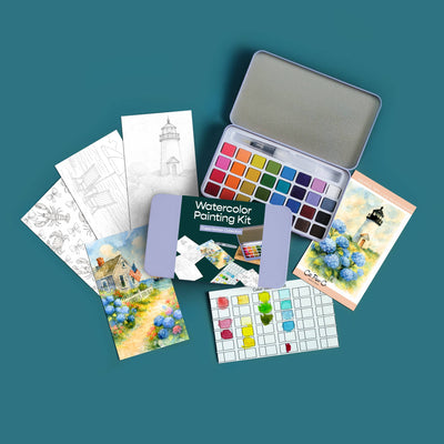 Watercolor Painting Kit - Cape Harbor