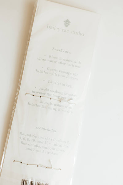 Round Tip Watercolor Brush Set - 6 piece