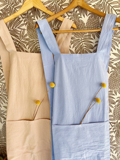 Cross Back Apron - Dusty Rose Pink