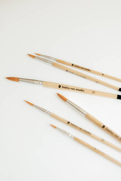 Round Tip Watercolor Brush Set - 6 piece