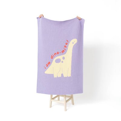 Friendly Giant - Knit Baby & Kid Blanket - Cotton - USA Made: Dino Dreams in Egyptian & Organic Cotton Blend