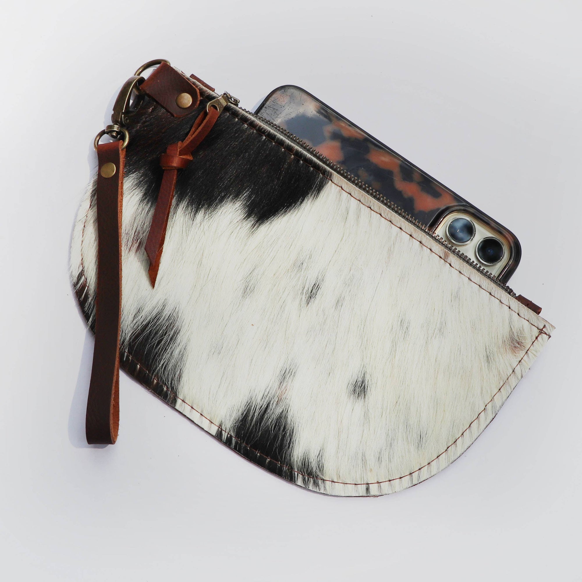 Cowhide Wristlet - Half Moon