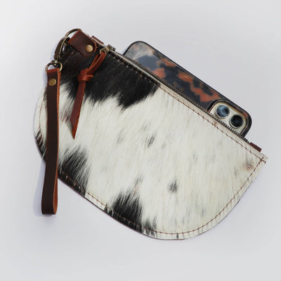Cowhide Wristlet - Half Moon