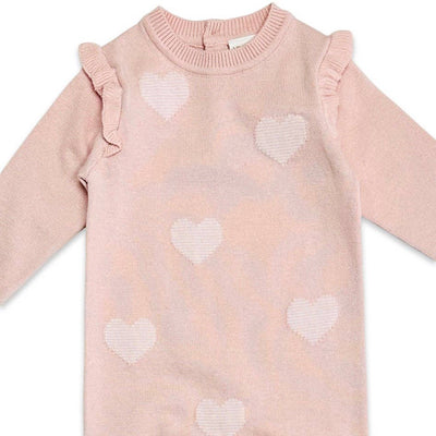 Baby Jumpsuit - Hearts - Blush Pink - Gift & Gather