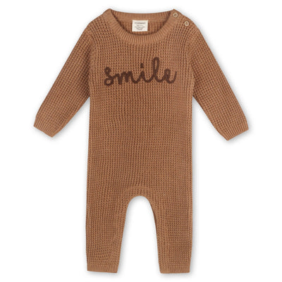 Baby Jumpsuit - Smile - Chai Spice - Gift & Gather