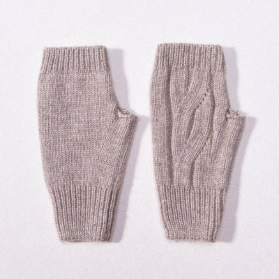 Wool Cable Knit Hat / Fingerless Gloves *Sold separately: Hat / Mint