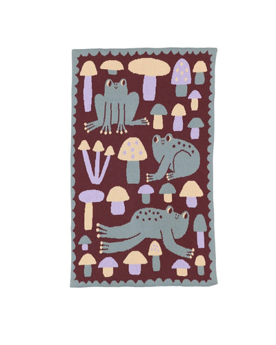 Hoppy Place - Knit Baby & Kid's Blanket - Cotton - USA Made: Forest Green in Egyptian Cotton