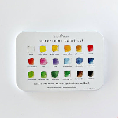 Watercolor Paint Set  - 18 Colors With Brush