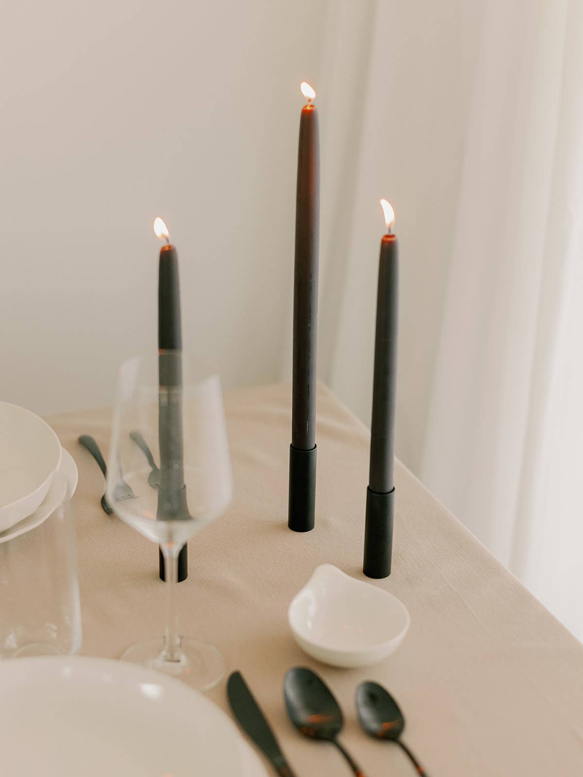 Beeswax Dipped Candles - Charcoal - Gift & Gather