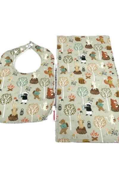 Bib & Burp Cloth Set - Woodland - Gift & Gather