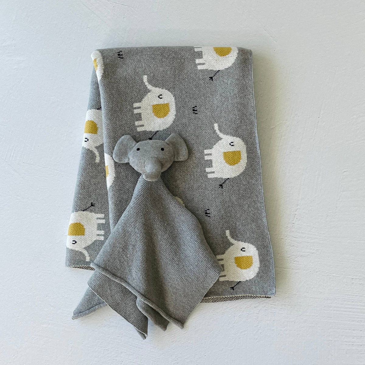 Blanket & Lovey Gift Set - Elephant - Grey Heather - Gift & Gather