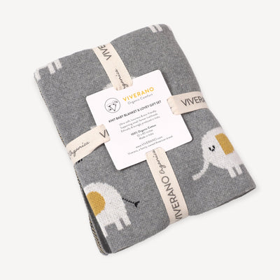 Blanket & Lovey Gift Set - Elephant - Grey Heather - Gift & Gather