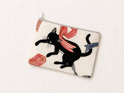 Black Cat Pouch, Make Up Bag, Pencil Case, Pouch, Coin Purse, Cat Pouch, Zipper Bag, Zipper pouch, Fabric Pouch, Cosmetic Bag