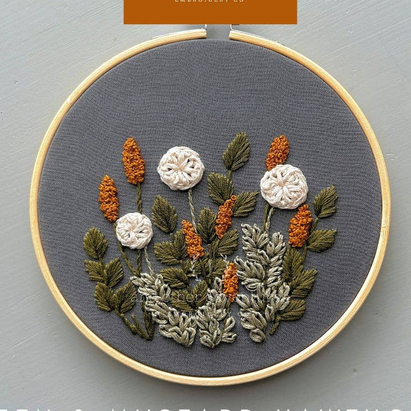 Embroidery KIT - Hawthorne in Green & Mustard