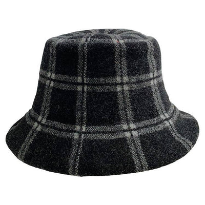 Bucket Hat - Plaid Wool - Black