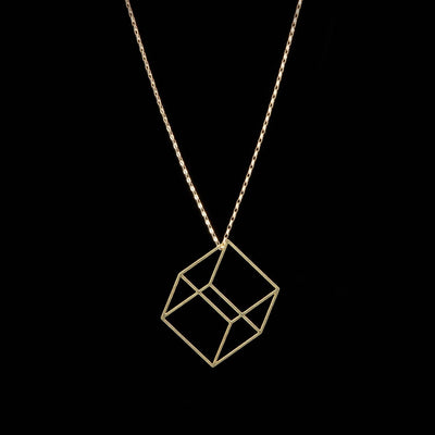 Cube necklace on a black background