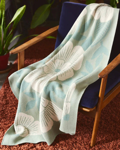 New Bloom - Knit Baby & Kid's Blanket - Cotton - Made in USA: Night Peony in Egyptian Cotton