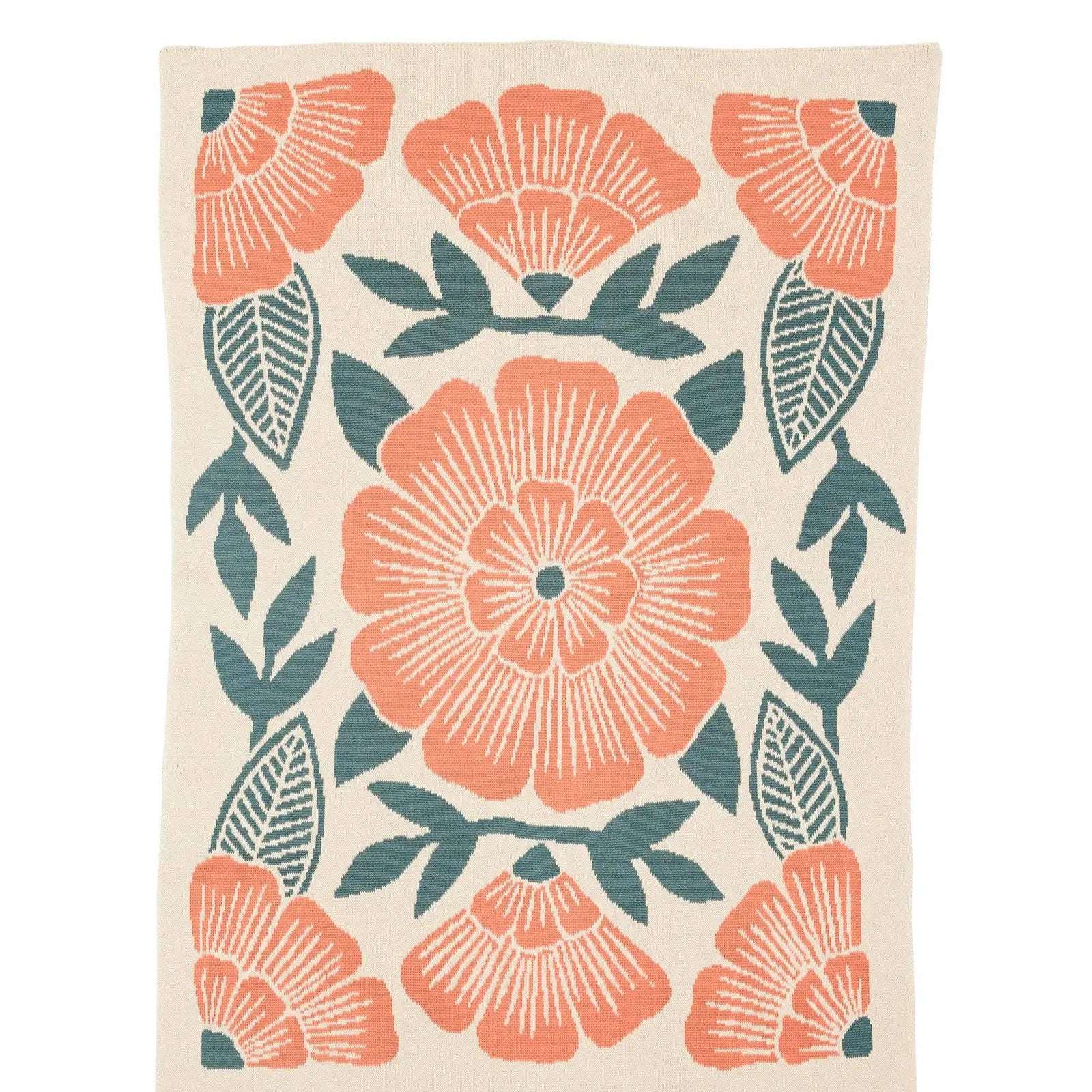 Floral patterned towel on a beige background