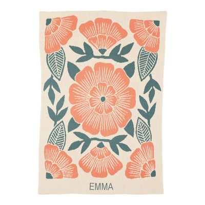 New Bloom - Knit Baby & Kid's Blanket - Cotton - Made in USA: Pink Peony in Egyptian Cotton