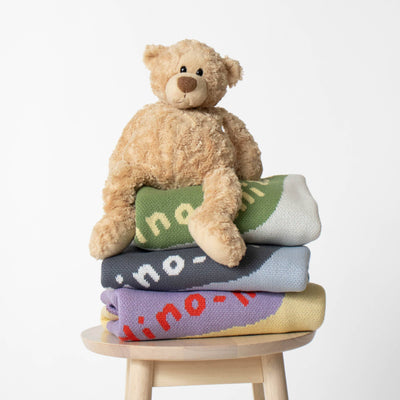 Friendly Giant - Knit Baby & Kid Blanket - Cotton - USA Made: Dino Dreams in Egyptian & Organic Cotton Blend