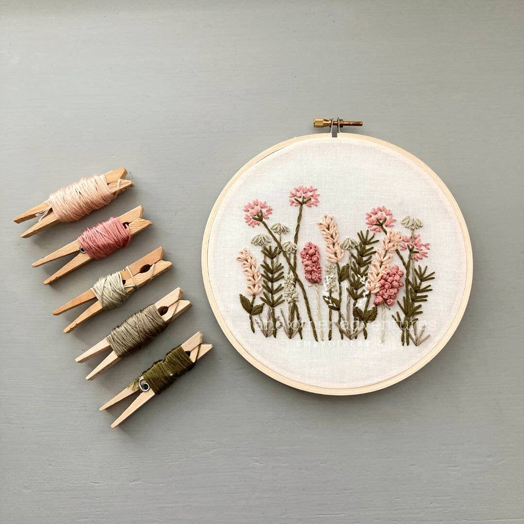 Embroidery Kit - Meadow in Blush & Olive