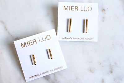 Horizontal Dipped Bar Studs: Teal / Short