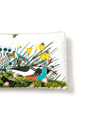 Bird Fabric Zipper Pouch for Cosmetics and Coins