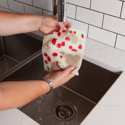 Swedish Dishcloth - Toadstool Time