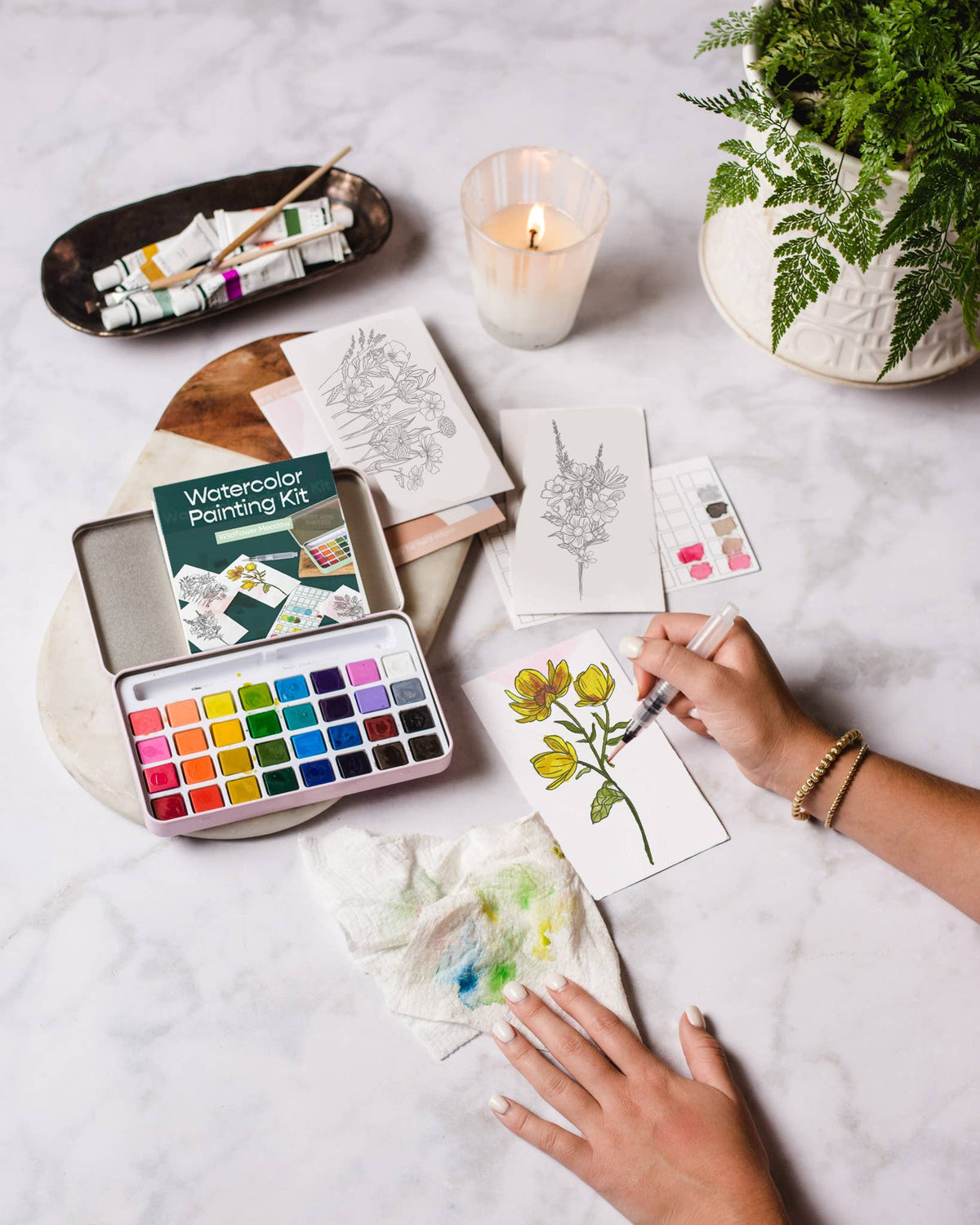Watercolor Painting Kit - Wildflower Meadow