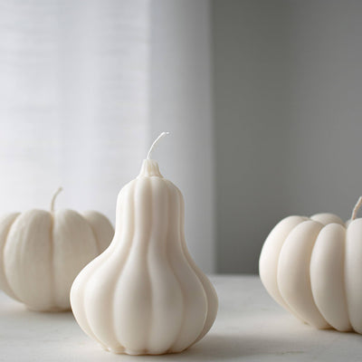 Pumpkin Shaped Soy Candle, Fall Squash Candle Decor: Large Pumpkin