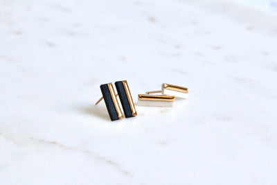 Horizontal Dipped Bar Studs: Teal / Short