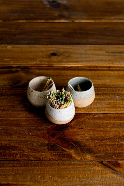 Matchstick Holder - Ceramic -Speckled