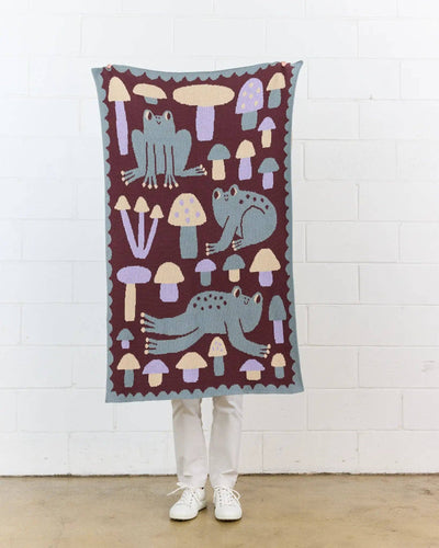 Hoppy Place - Knit Baby & Kid's Blanket - Cotton - USA Made: Toadstool Pink in Egyptian Cotton