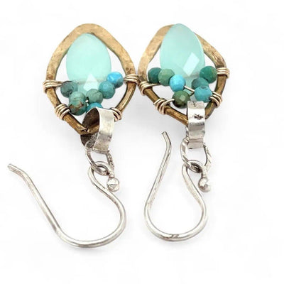 Earrings - Turquoise Summer Leaves