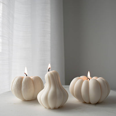 Pumpkin Shaped Soy Candle, Fall Squash Candle Decor: Large Pumpkin