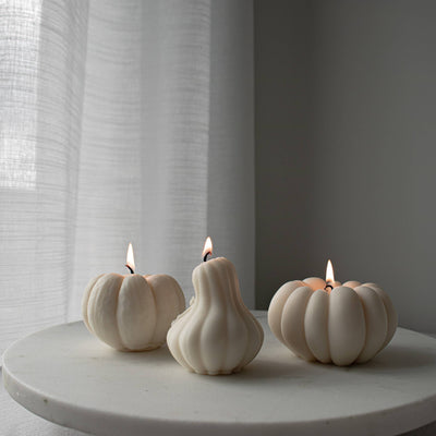 Pumpkin Shaped Soy Candle, Fall Squash Candle Decor: Large Pumpkin