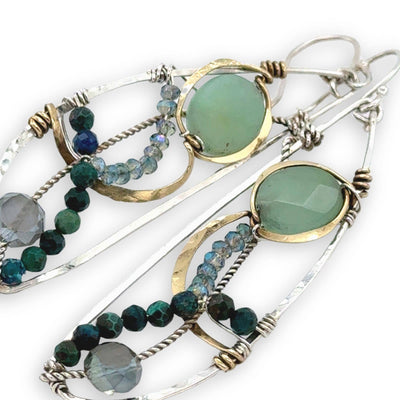 Earrings - Jade and Turquoise Dragonfly