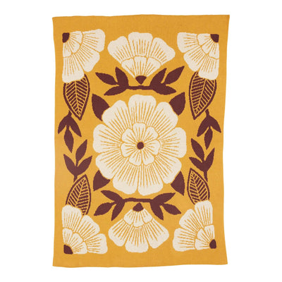 New Bloom - Knit Baby & Kid's Blanket - Cotton - Made in USA: Night Peony in Egyptian Cotton