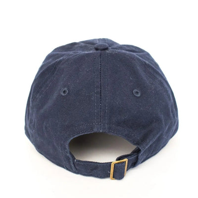 Navy blue baseball cap on a white background