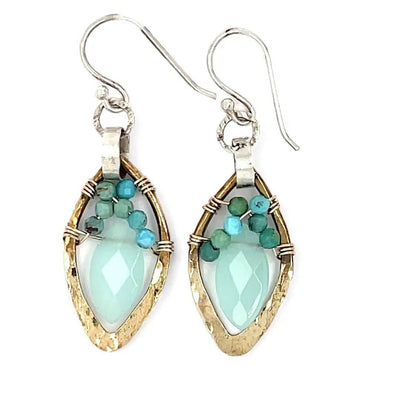 Earrings - Turquoise Summer Leaves