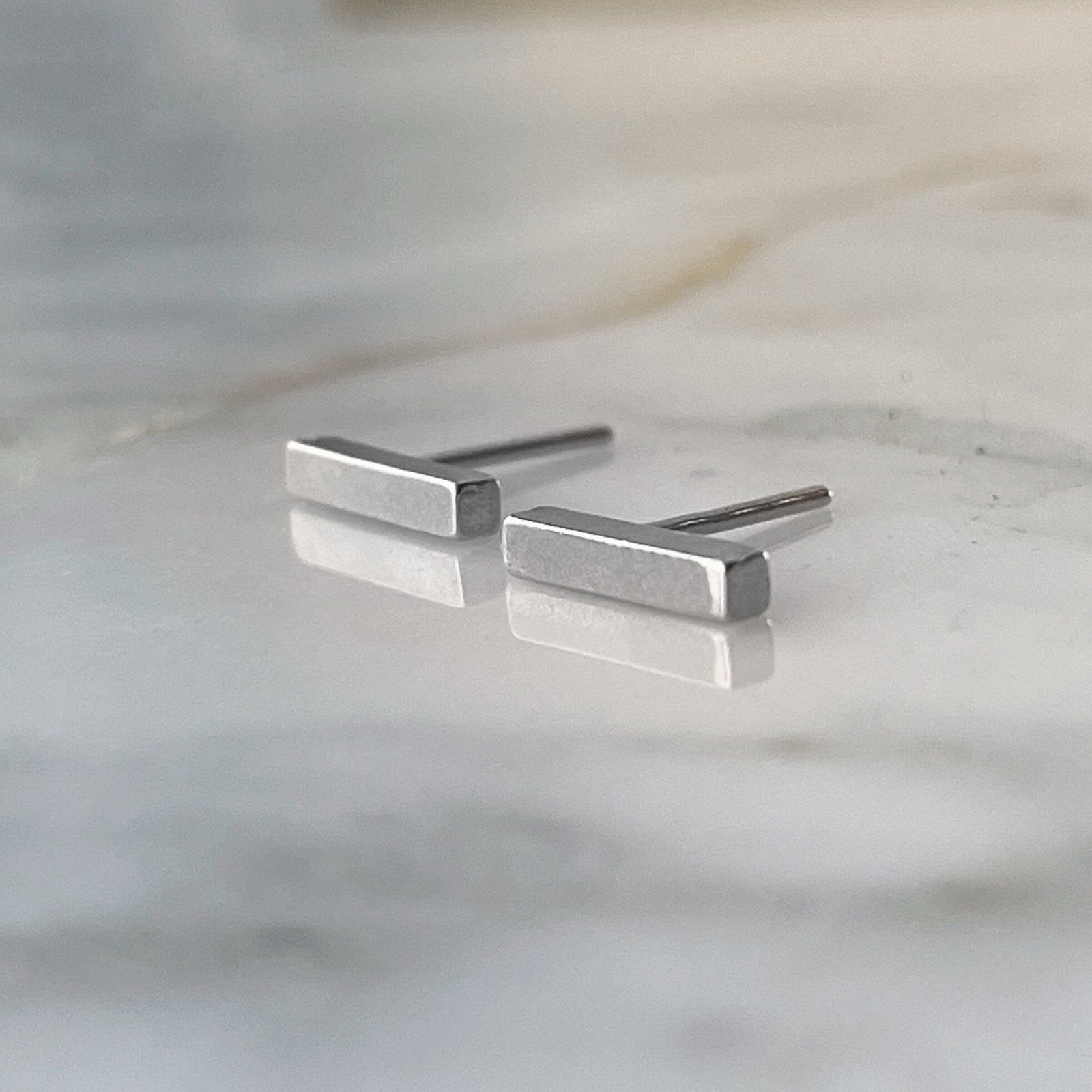 Earrings - Bar Stud - Silver - Gift & Gather