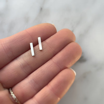 Earrings - Bar Stud - Silver - Gift & Gather