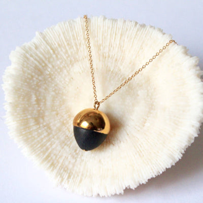Necklace - Gold Dipped Acorn