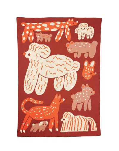 Bow Wow - Knit Baby & Kid's Blanket - Cotton - Made in US: Red Clay in Organic Cotton