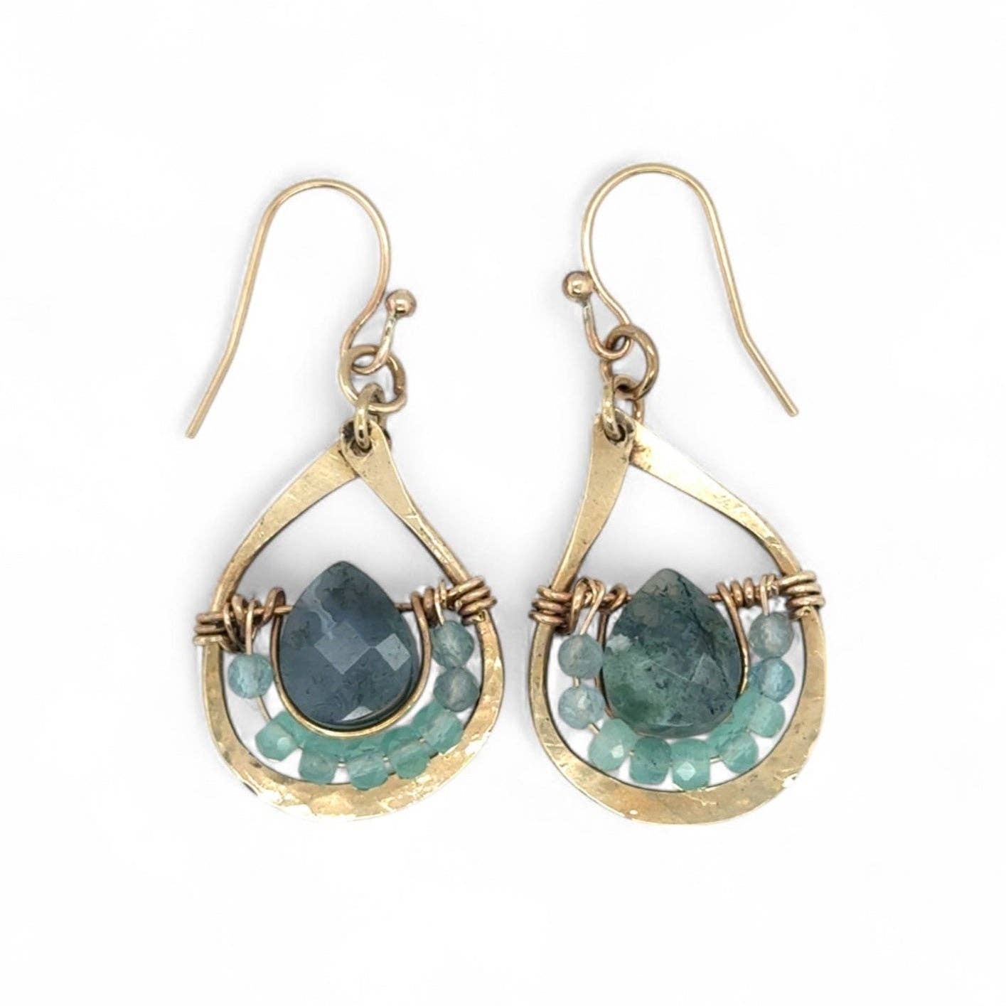 Earrings - Seaweed Moss Agate