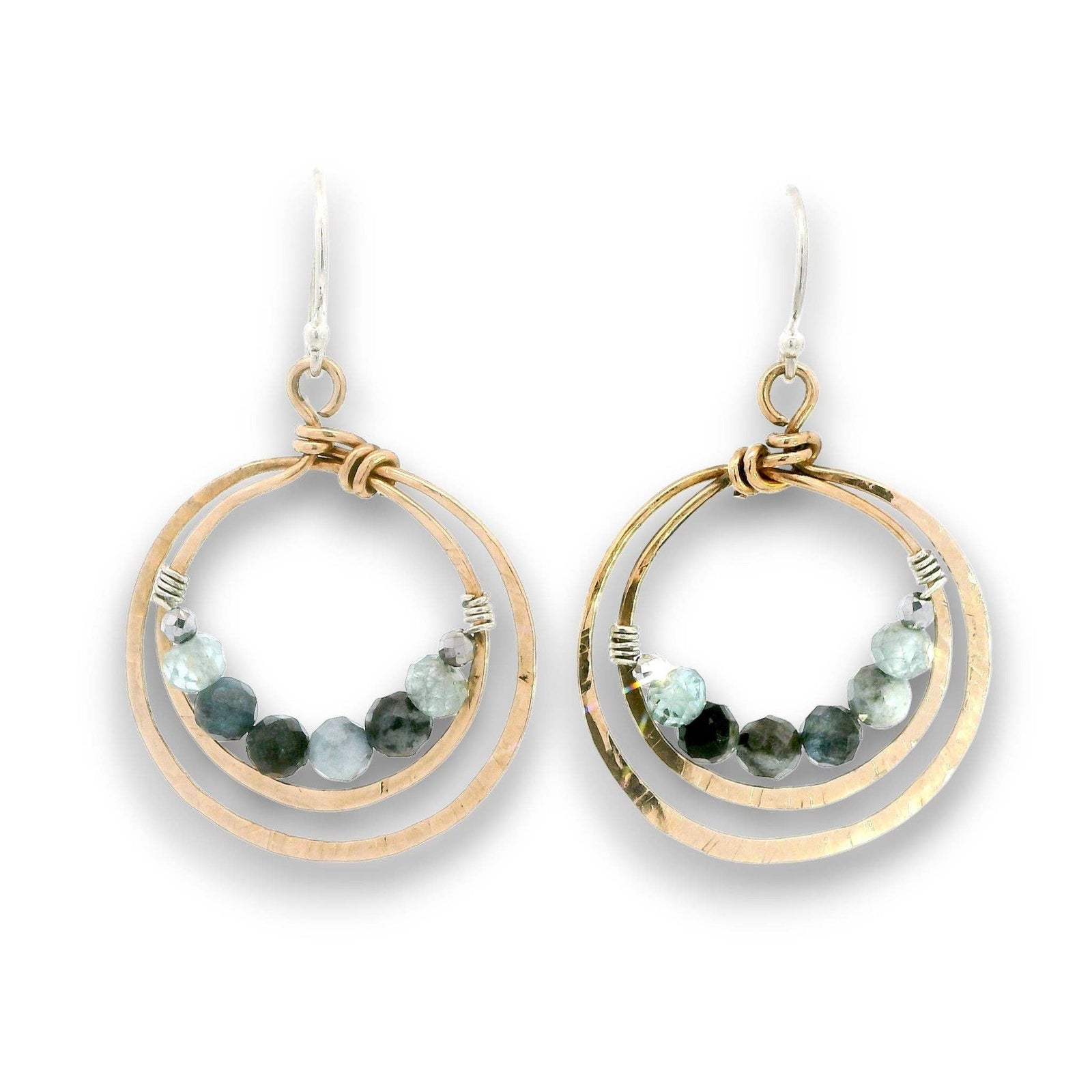 Earrings - Hoops - Aquamarine Inner Circle